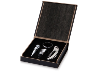 Изображение №1 | Подарочный набор для вина «Belgio» (черный/серебристый)