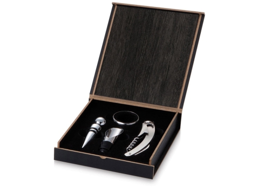 Изображение №1 | Подарочный набор для вина «Belgio» (черный/серебристый)