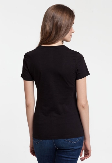 Изображение №5 | Футболка женская «Ван-Пакман», черная, размер S