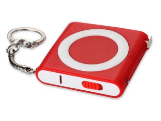 Изображение №1 | Брелок-рулетка с фонариком «Книга», 1м 1м (красный/белый/серебристый)