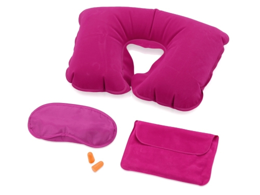 Изображение №1 | Набор для путешествий «Глэм» (маска - лиловый, подушка, чехол - фуксия, беруши - оранжевый)