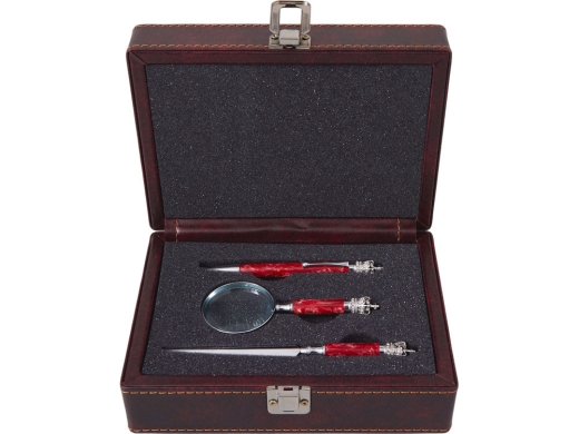 Изображение №2 | Набор «Принц Уэльский»: ручка, лупа, нож для бумаг (красный перламутр)
