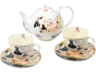 Изображение №1 | Чайный сервиз «Высокая мода» (белый/кремовый)