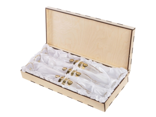 Изображение №1 | Набор бокалов для шампанского «Сила льва» (прозрачный/золотистый)