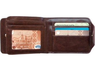 Изображение №4 | Набор «Галеон»: портмоне, визитница, лупа, ручка шариковая (коричневый, золотистый)