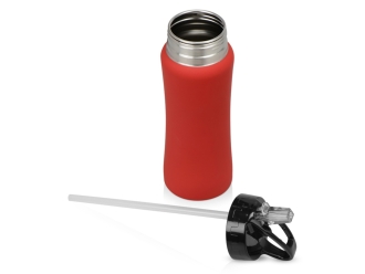 Изображение №2 | Бутылка спортивная из стали «Коста-Рика», 600 мл (красный/черный/серебристый)