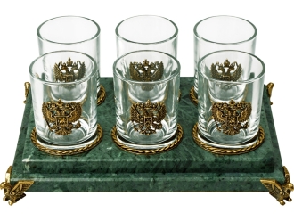 Изображение №3 | Набор для водки «Событие» (зеленый/прозрачный/бронзовый)