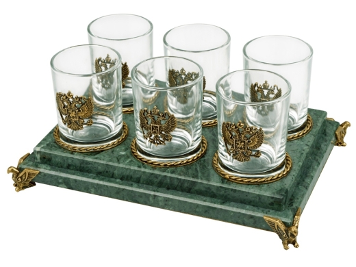 Изображение №1 | Набор для водки «Событие» (зеленый/прозрачный/бронзовый)