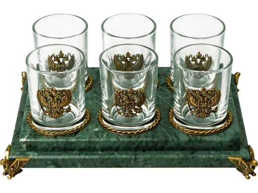 Изображение №3 | Набор для водки «Событие» (зеленый/прозрачный/бронзовый)