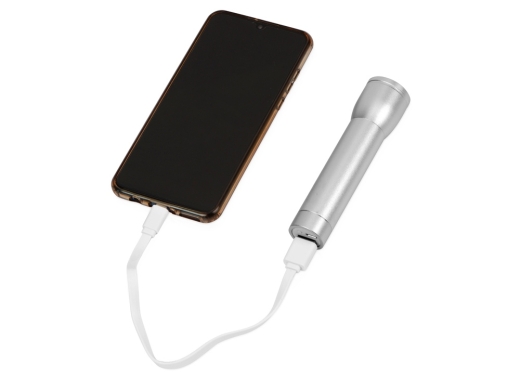 Изображение №2 | Внешний аккумулятор «Lumi» с фонариком, 3000 mAh (серебристый)