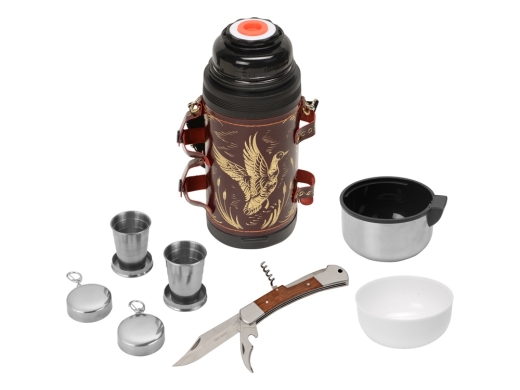 Изображение №5 | Термос в кожаном чехле (бордовый)