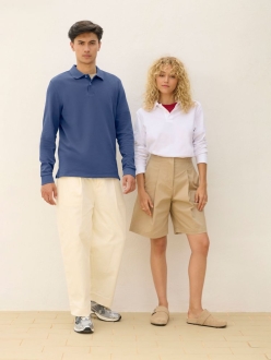 Изображение №6 | Рубашка поло унисекс с длинным рукавом Pacific LSL, синяя (джинс), размер XS