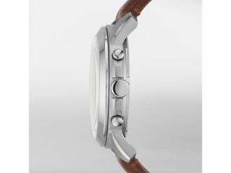 Изображение №2 | Часы наручные, мужские (корпус- серебристый, циферблат- черный, крепление- темно-коричневый)