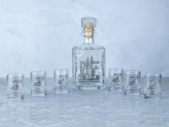 Изображение №1 | Набор со штофом «Нефтяной» (прозрачный, серебристый)