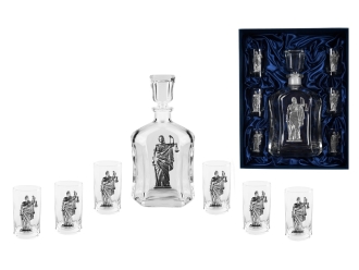 Изображение №1 | Набор со штофом «Юридический» (прозрачный, серебристый)