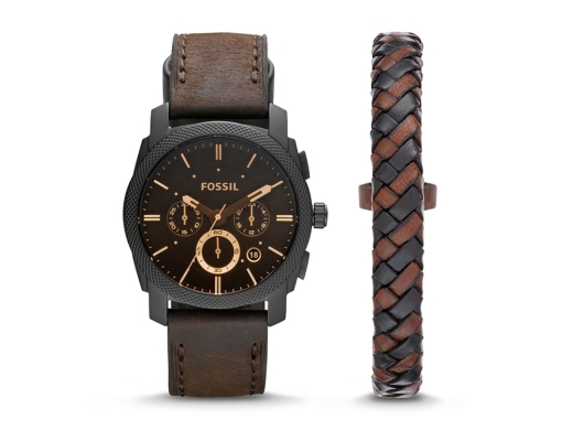 Изображение №1 | Часы наручные, мужские (корпус- черный, циферблат- черный, крепление- темно-коричневый)