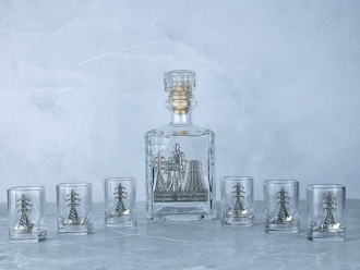 Изображение №1 | Набор со штофом «Энергетики» (прозрачный/серебристый)