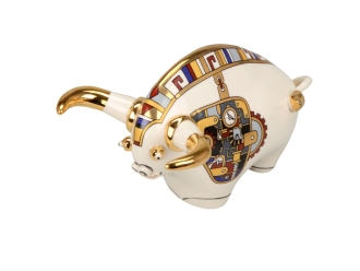 Изображение №1 | Скульптура «Бык» (белый/разноцветный)