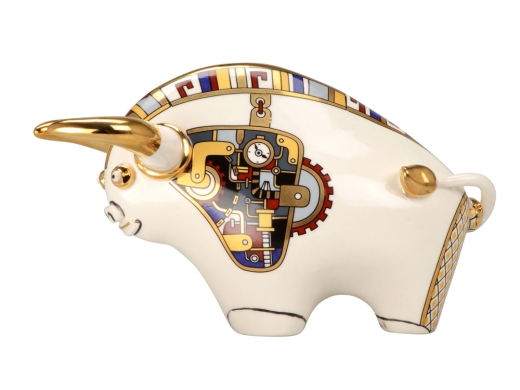 Изображение №4 | Скульптура «Бык» (белый/разноцветный)