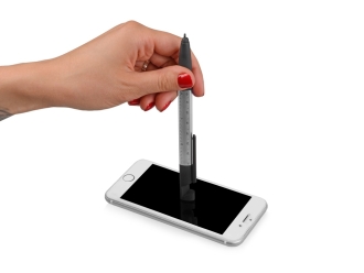 Изображение №5 | Ручка-стилус металлическая шариковая «Multy» (серебристый/черный)