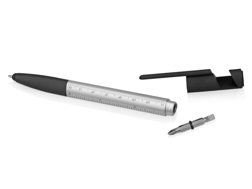 Изображение №7 | Ручка-стилус металлическая шариковая «Multy» (серебристый/черный)