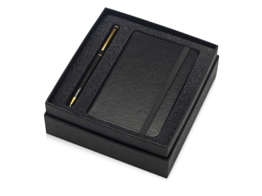 Изображение №2 | Подарочный набор Reporter с ручкой и блокнотом А6 (черный/золотистый)