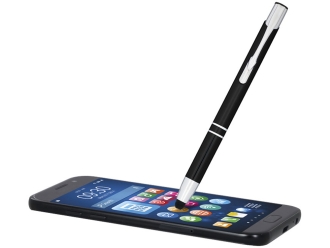 Изображение №2 | Ручка-стилус металлическая шариковая «Moneta» с анодированным покрытием (черный/серебристый)