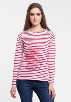 Изображение №1 | Футболка женская Grand Granat, белая с красным, размер XS