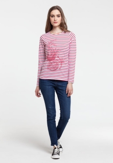 Изображение №6 | Футболка женская Grand Granat, белая с красным, размер XS