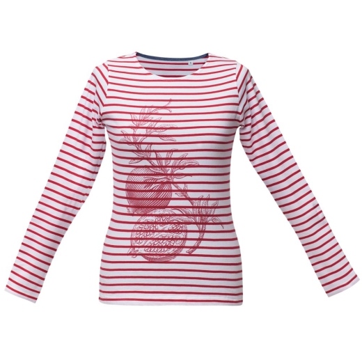 Изображение №2 | Футболка женская Grand Granat, белая с красным, размер XS