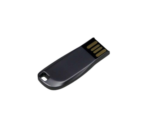 Изображение №3 | USB 2.0- флешка на 16 Гб компактная с мини чипом и овальным отверстием 16Gb (серый антрацит)