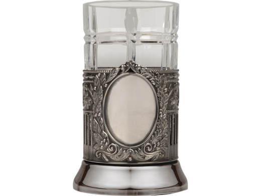 Изображение №3 | Подстаканник с хрустальным стаканом (серебристый/прозрачный)