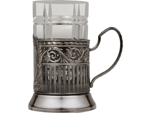 Изображение №4 | Подстаканник с хрустальным стаканом (серебристый/прозрачный)