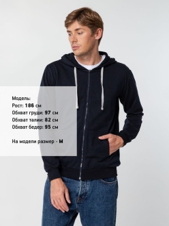 Изображение №4 | Толстовка на молнии с капюшоном Unit Siverga темно-синяя, размер XS