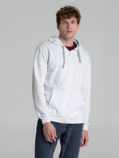 Изображение №6 | Толстовка на молнии с капюшоном Unit Siverga белая, размер S