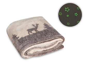 Изображение №1 | Плед из флиса «Новогодний», светящийся (бежевый)