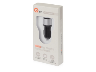 Изображение №6 | Адаптер автомобильный USB с функцией быстрой зарядки QC 3.0 «TraffIQ» (черный/серебристый)
