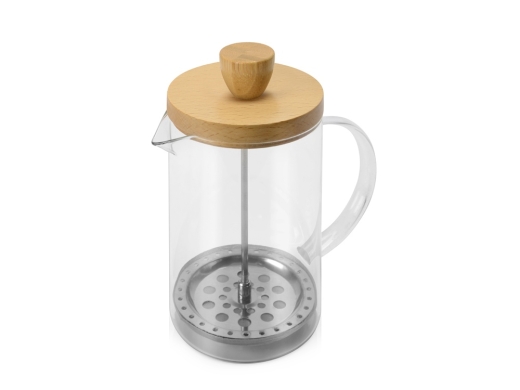 Изображение №1 | Френч-пресс с деревянной крышкой «Siesta» (прозрачный/натуральный)
