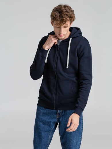 Изображение №10 | Толстовка на молнии с капюшоном Unit Siverga Heavy темно-синяя, размер XS