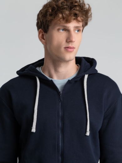 Изображение №12 | Толстовка на молнии с капюшоном Unit Siverga Heavy темно-синяя, размер XS