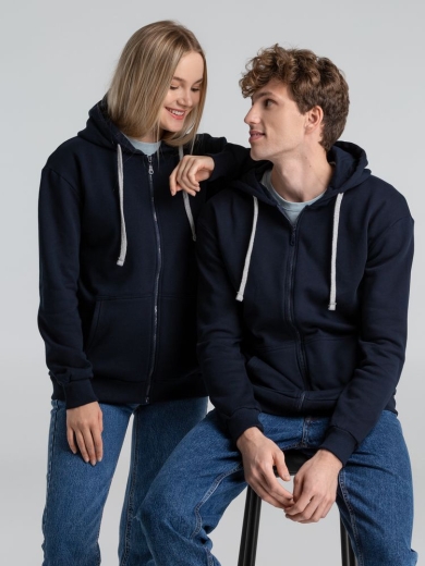 Изображение №14 | Толстовка на молнии с капюшоном Unit Siverga Heavy темно-синяя, размер XS