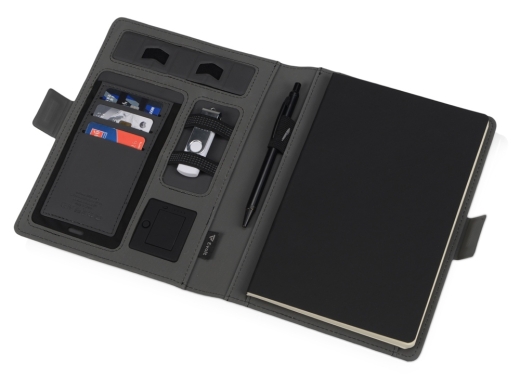 Изображение №3 | Органайзер с беспроводной зарядкой «Powernote», 5000 mAh (темно-серый)