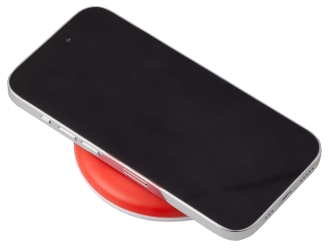 Изображение №2 | Беспроводное зарядное устройство «Disc» со встроенным кабелем 2 в 1 (красный)