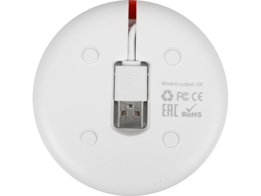 Изображение №8 | Беспроводное зарядное устройство «Disc» со встроенным кабелем 2 в 1 (красный)