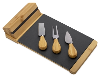 Изображение №1 | Набор для сыра из бамбука и сланца «Taleggio» (светло-коричневый)