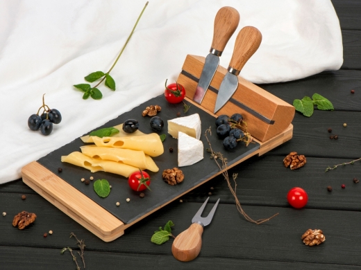 Изображение №3 | Набор для сыра из бамбука и сланца «Taleggio» (светло-коричневый)
