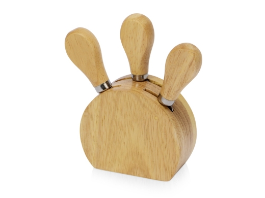 Изображение №2 | Набор из ножей для сыра на подставке «Take it cheesy» (бежевый)