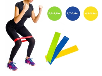 Изображение №2 | Набор фитнес-резинок «Strong» (зеленый, синий, желтый)