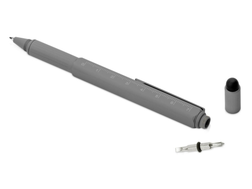 Изображение №3 | Ручка-стилус металлическая шариковая «Tool» с уровнем и отверткой (серый)