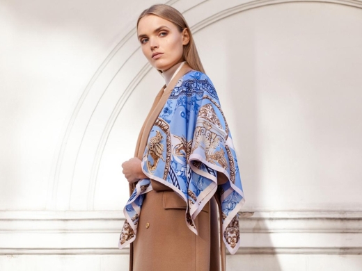 Изображение №3 | Платок «Жемчужина Крыма» (голубой, золотистый)